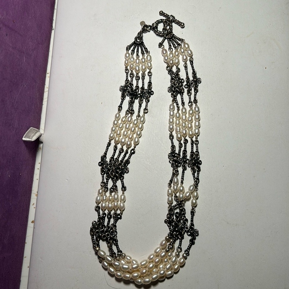 Silpada Artisan sterling Silver and Pearl Multi-Strand Necklace